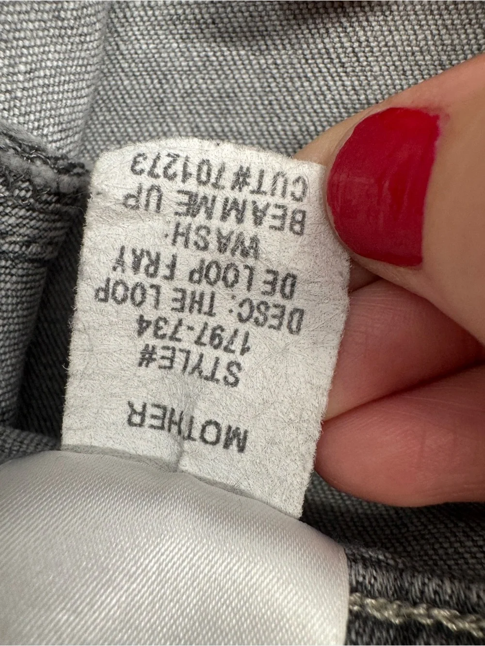 MOTHER The Loop Fray Jeans Beam Me Up Gray High Waist Raw Hem Womens Size 25